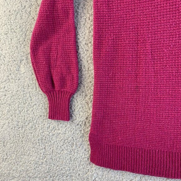 Gap Tunic Sweater Womens‎ XS Merino Wool Chunky Knit Bishop Sleeve Scoop Purple - Picture 6 of 11